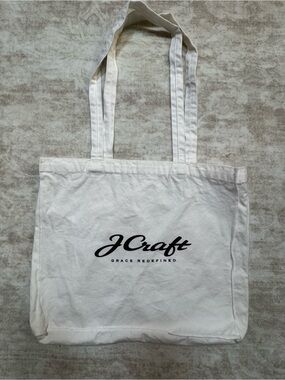 J Craft Luxury Boat Canvas Tote Bag Cream Thick Cotton‎ Promo Beach Gym Book Bag